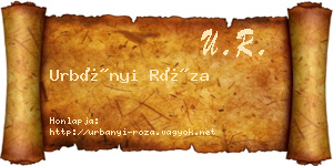 Urbányi Róza névjegykártya