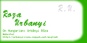 roza urbanyi business card